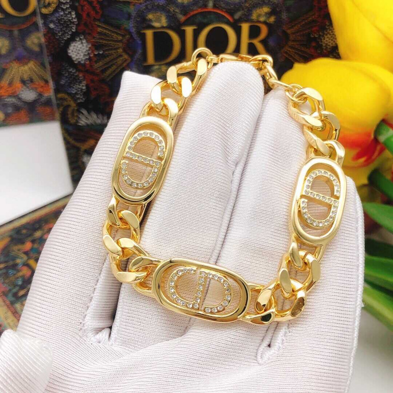 D*or cd crystal logo chain gold