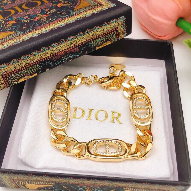 D*or cd crystal logo chain gold