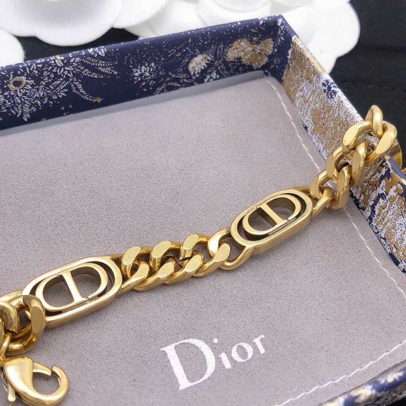 D*or cd logo chain bracelet gold