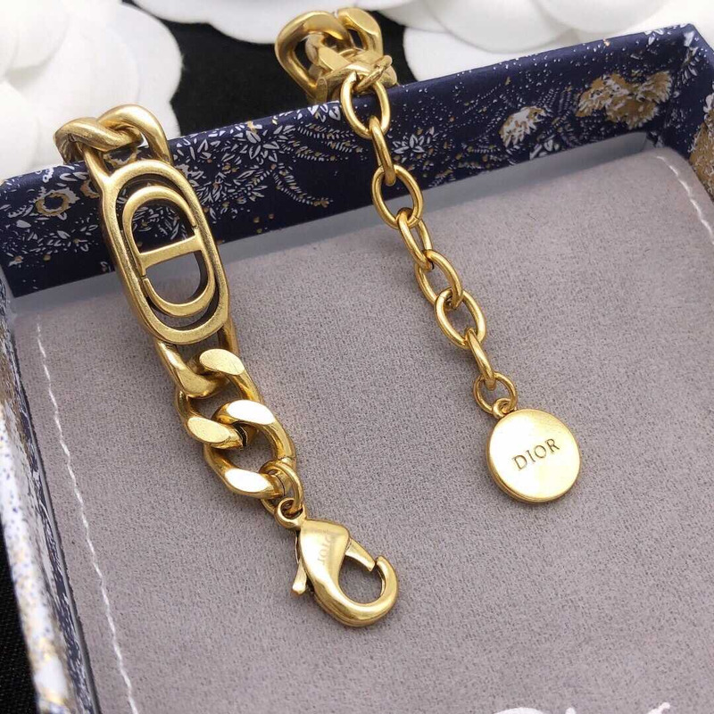 D*or cd logo chain bracelet gold