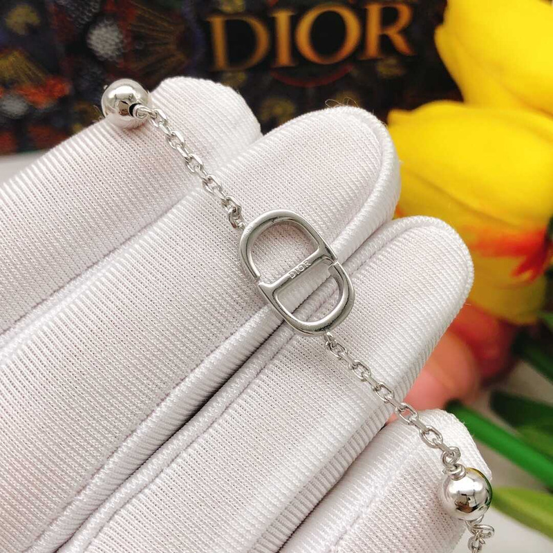 D*or cd logo necklace silver