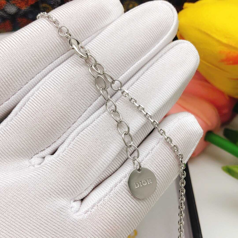 D*or cd logo necklace silver