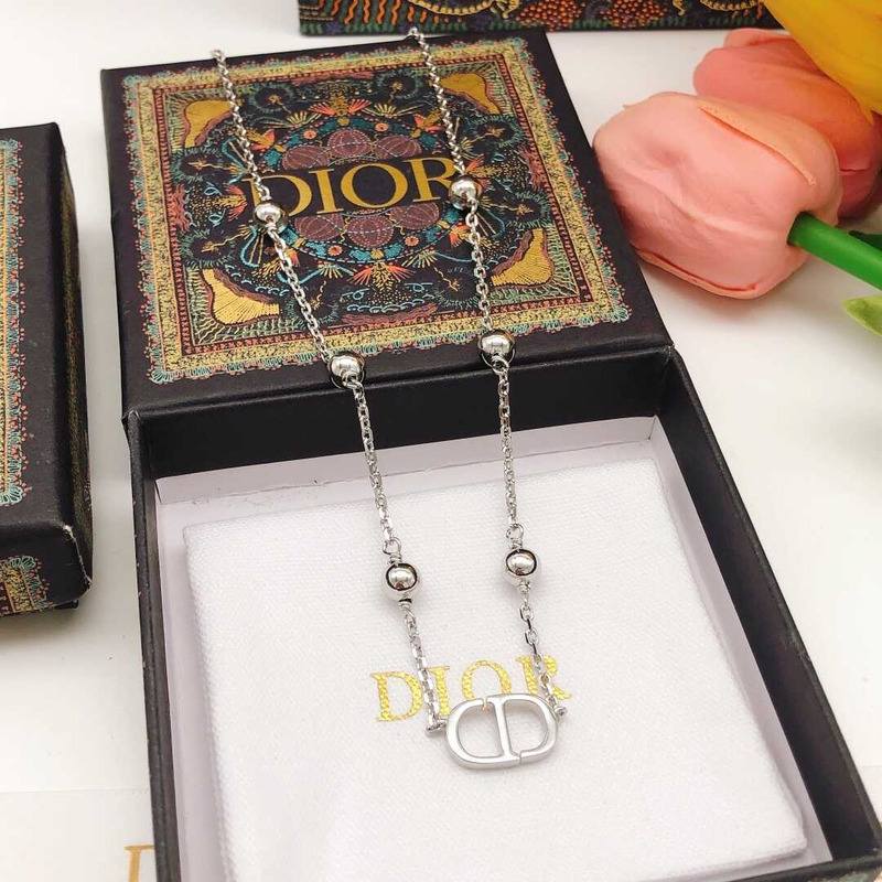 D*or cd logo necklace silver