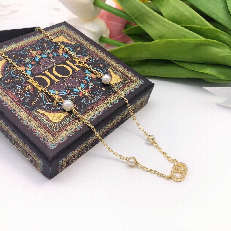 D*or cd logo necklace gold