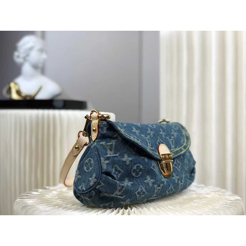 l**is V*t*n 2005 mini pleaty monogram denim bag