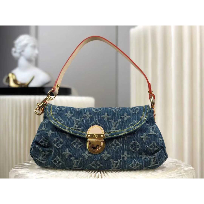 l**is V*t*n 2005 mini pleaty monogram denim bag