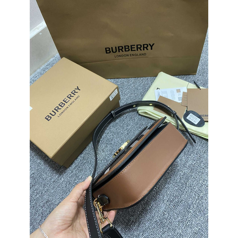 B**rry small elizabeth bag in check and leather brown