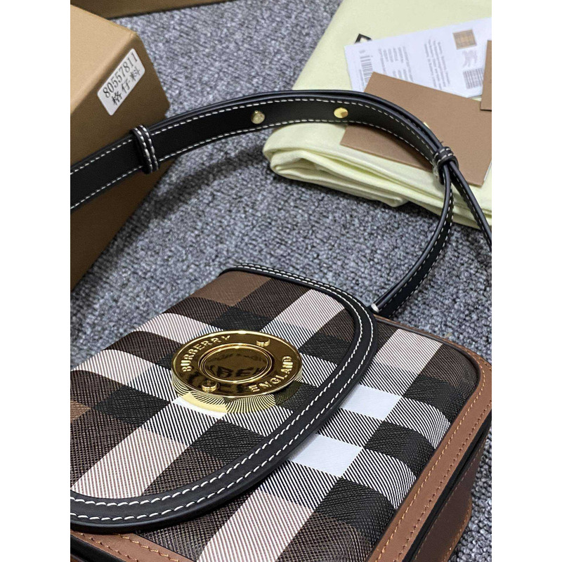 B**rry small elizabeth bag in check and leather brown