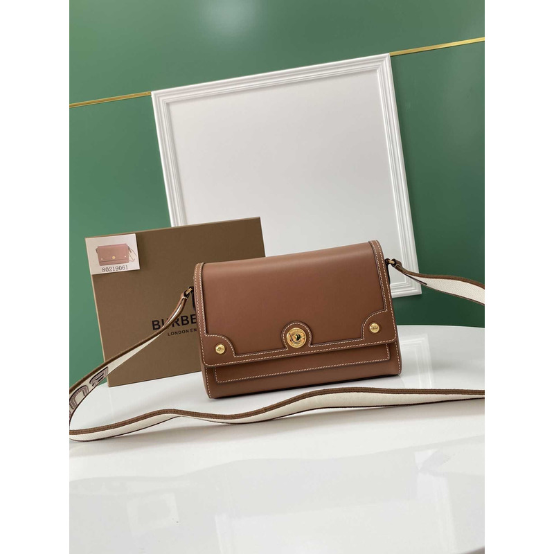 B**rry note brown topstitch leather crossbody bag