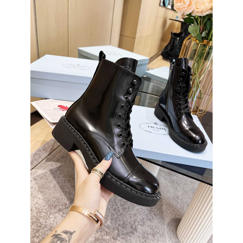 Pra*a lace-up ankle boots black