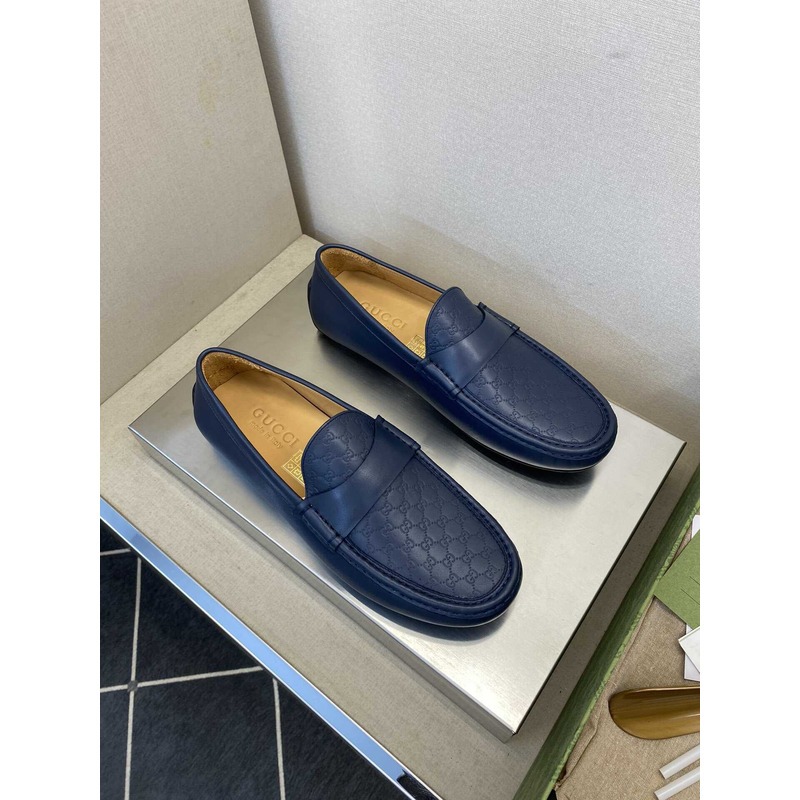 G*u*i gg leather loafer navy blue