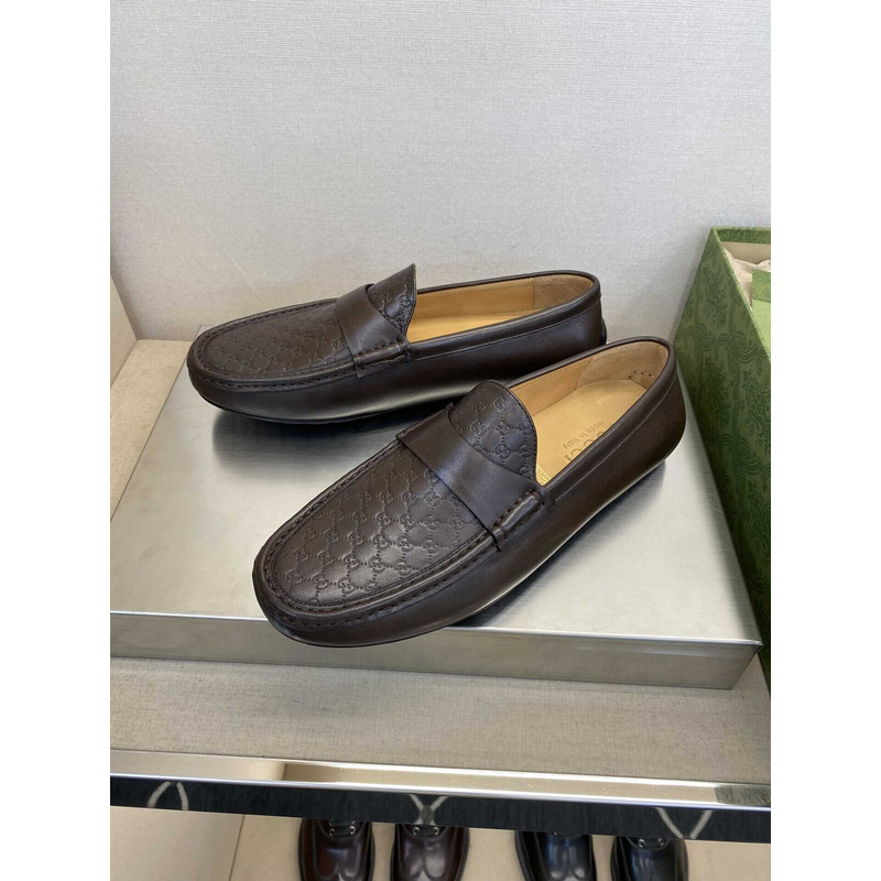 G*u*i gg leather loafer brown