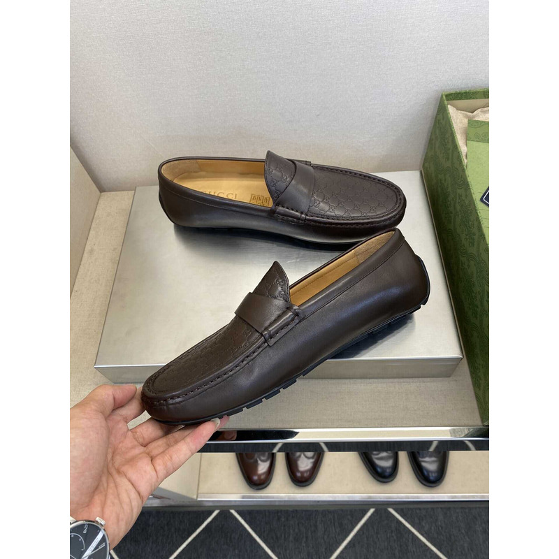 G*u*i gg leather loafer brown