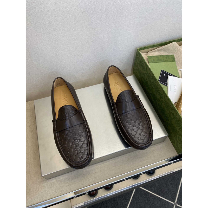 G*u*i gg leather loafer brown