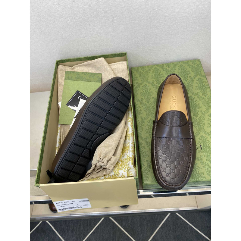 G*u*i gg leather loafer brown