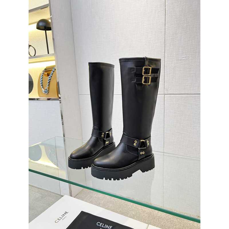 Ce**e biker boots calf leather black