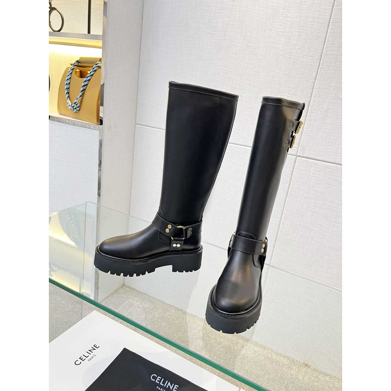 Ce**e biker boots calf leather black