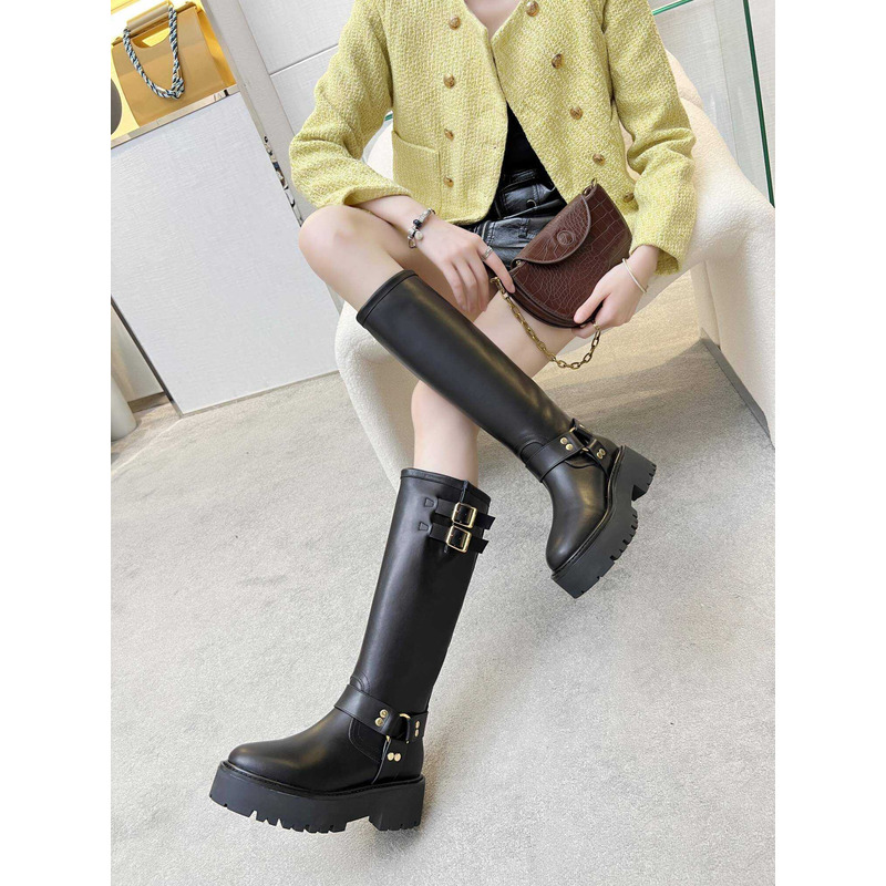 Ce**e biker boots calf leather black