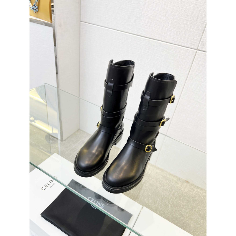 Ce**e biker boots calf leather black