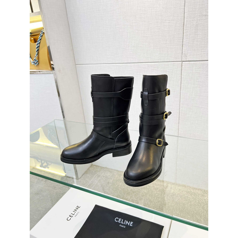 Ce**e biker boots calf leather black