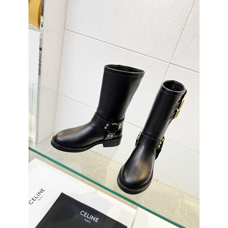 Ce**e biker boots calf leather black