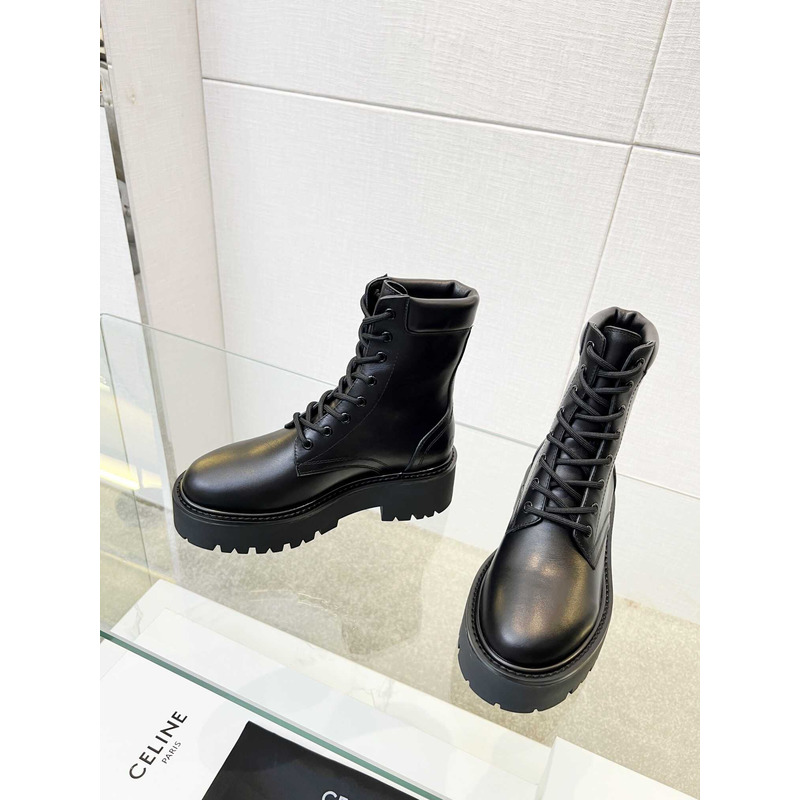 Ce**e lace-up boot with triomphe bulky calfskin black