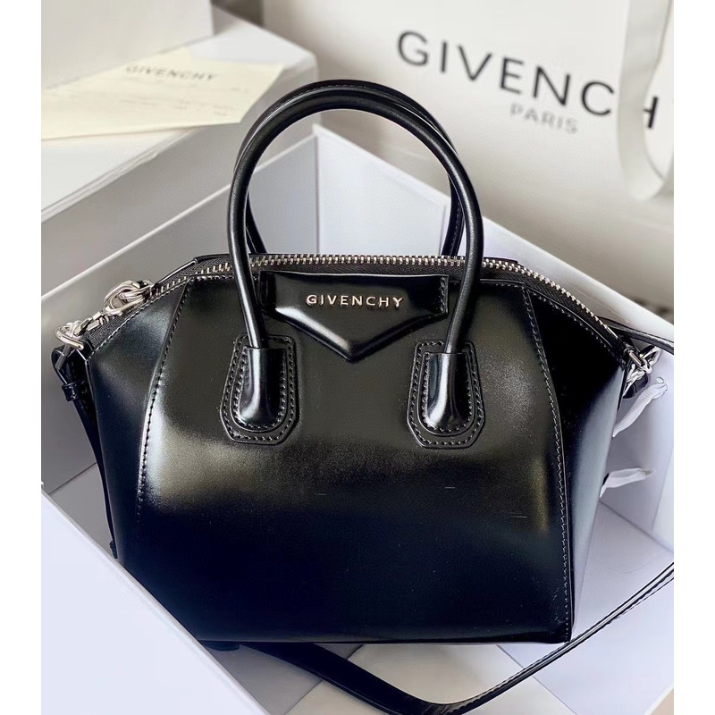 Givenchy Antigona Tote Glazed Mini Silver Metal Black