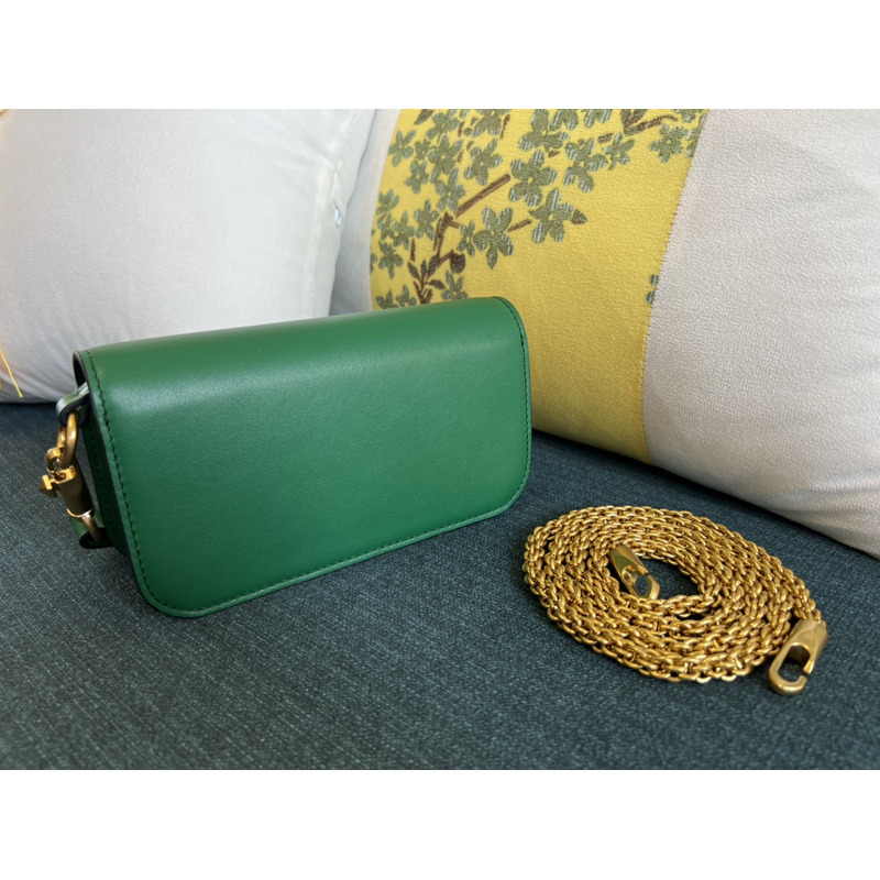 Valentino Loco Small Calf Chain Shoulder Bag Green