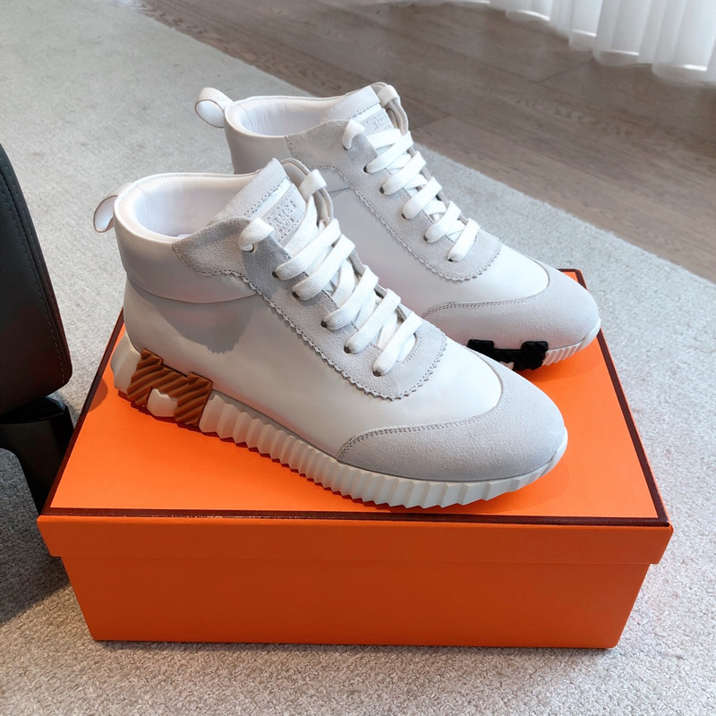 H**mes bouncing high-top sneakers grey