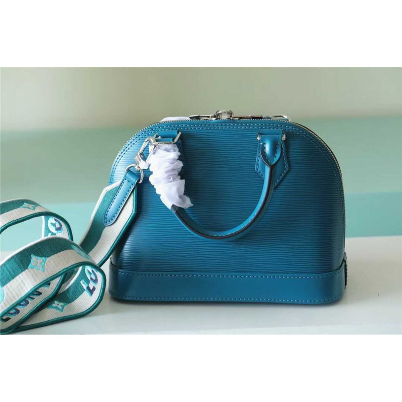 l**is V*t*n alma bb bag epi calfskin turquoise blue