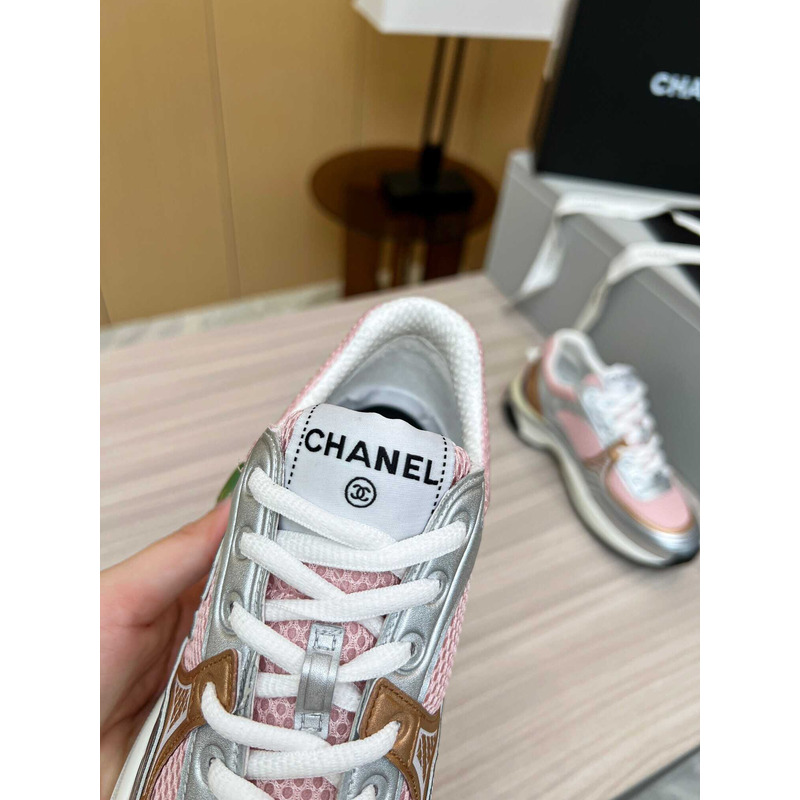 Ch*el sneakers silver&pink