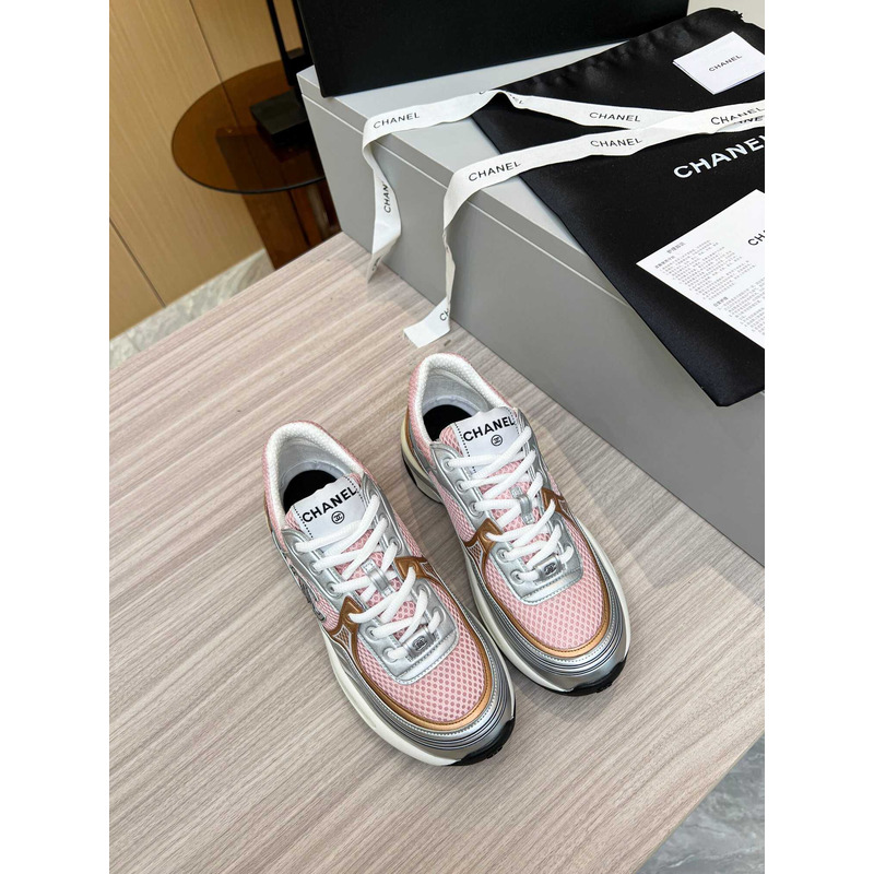 Ch*el sneakers silver&pink