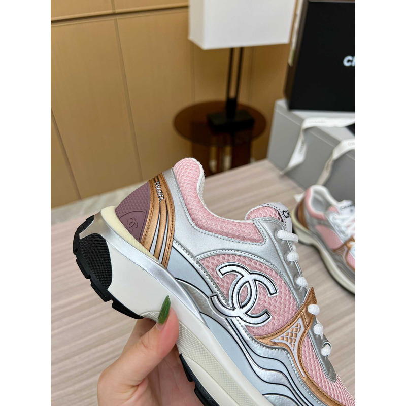 Ch*el sneakers silver&pink