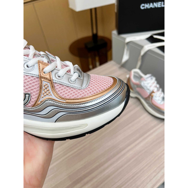 Ch*el sneakers silver&pink