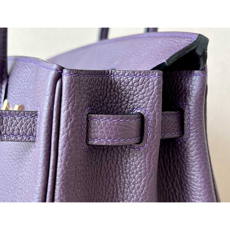 H**mes  birkin togo 25 raisin purple