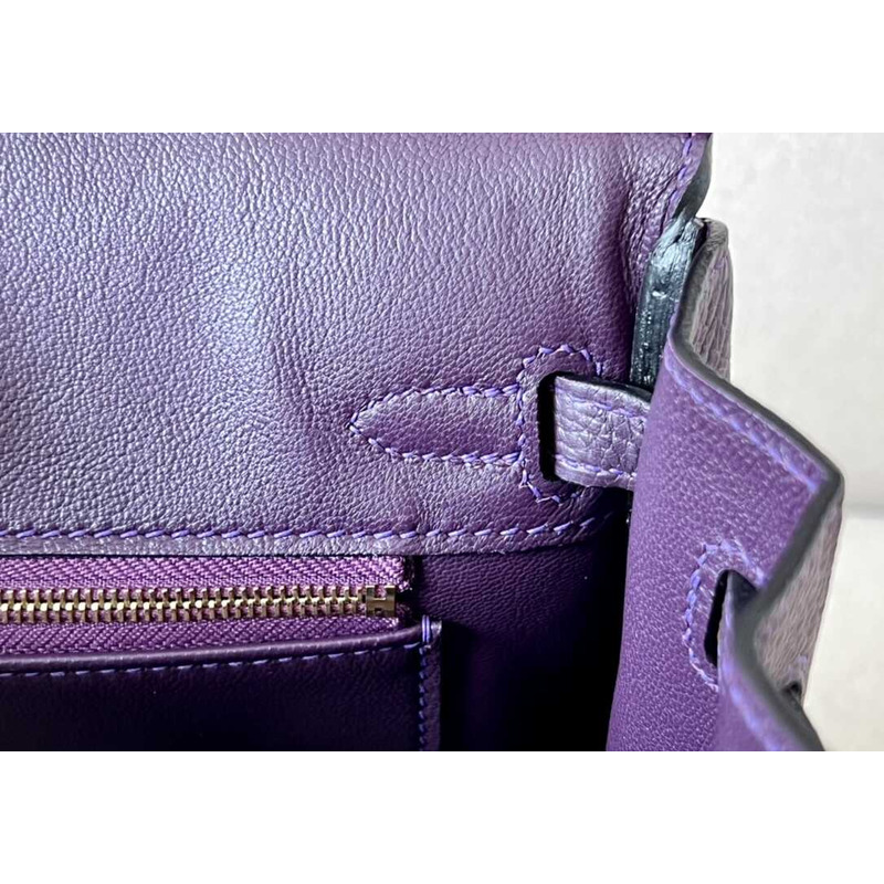 H**mes  birkin togo 25 raisin purple