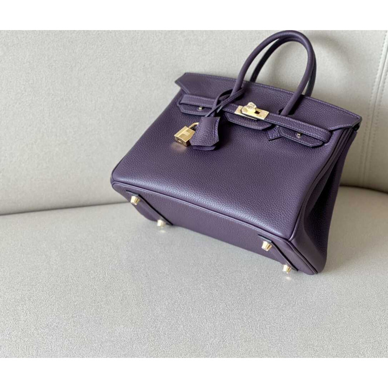 H**mes  birkin togo 25 raisin purple