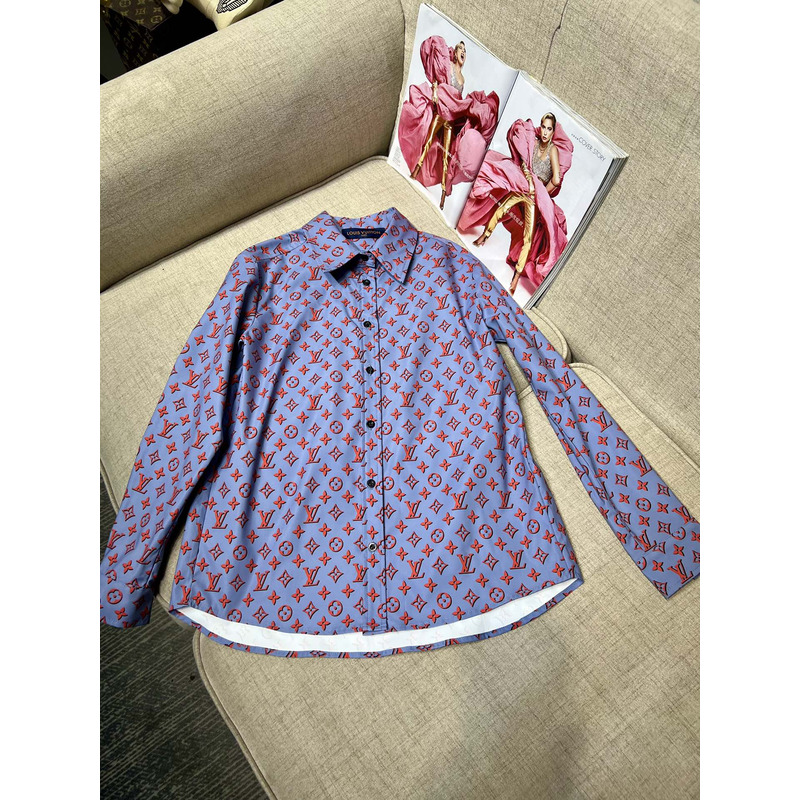 l**is V*t*n 3d monogram shirt purple