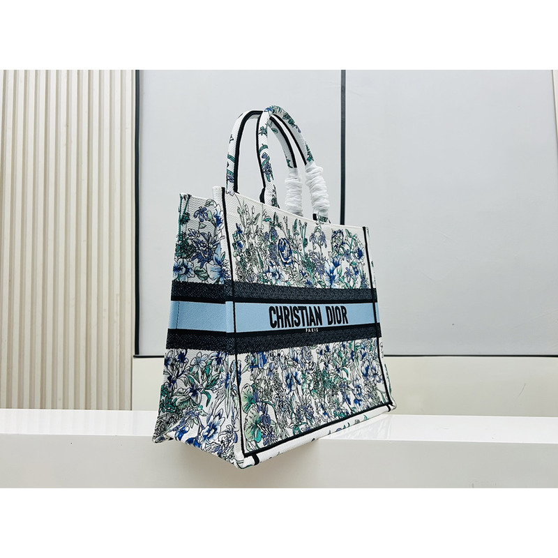 D*or large book tote bag multicolor flowers