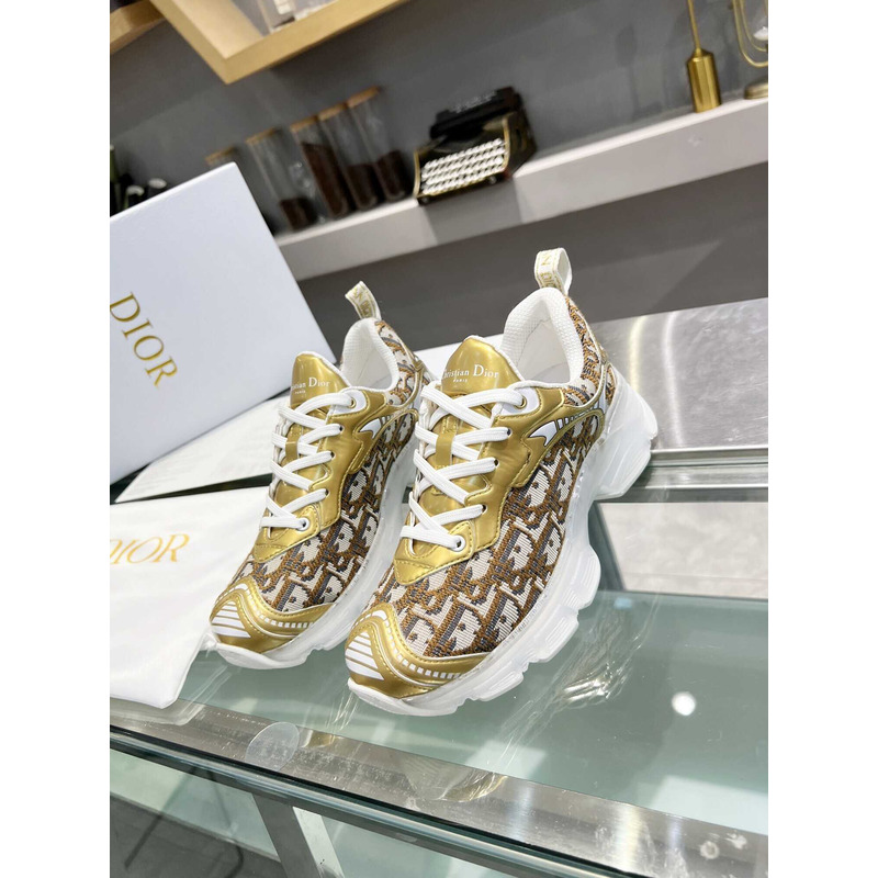 D*or vibe sneakers yellow and black technical fabric and oblique print in transparent-effect rubber