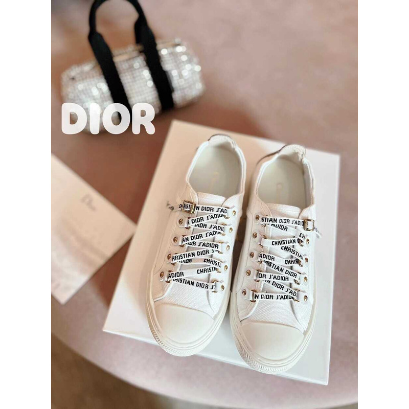 D*or walk\''n\''D*or sneakers white canvas and white suede (calf)