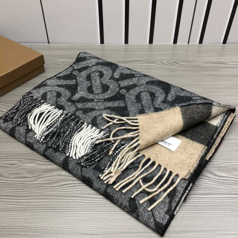 B**rry black designer cashmere scarf