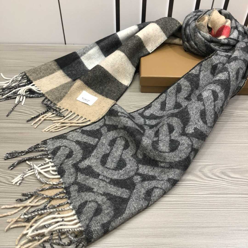 B**rry black designer cashmere scarf