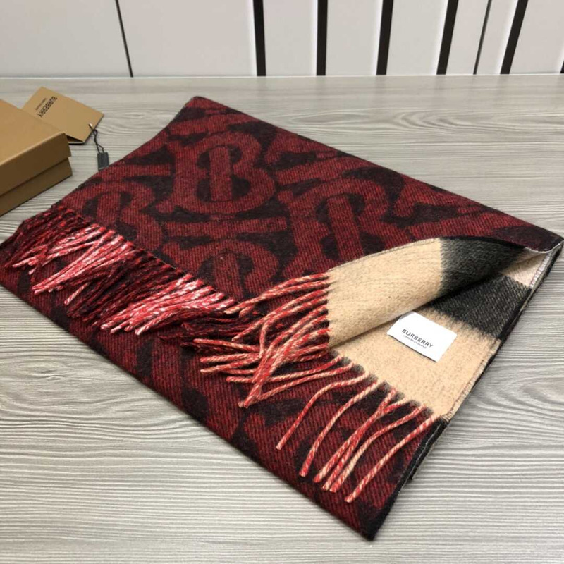 B**rry dark red designer cashmere scarf