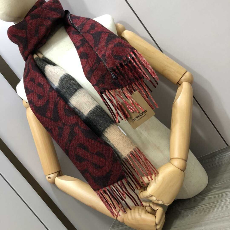 B**rry dark red designer cashmere scarf