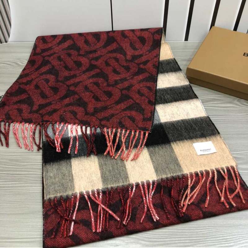 B**rry dark red designer cashmere scarf