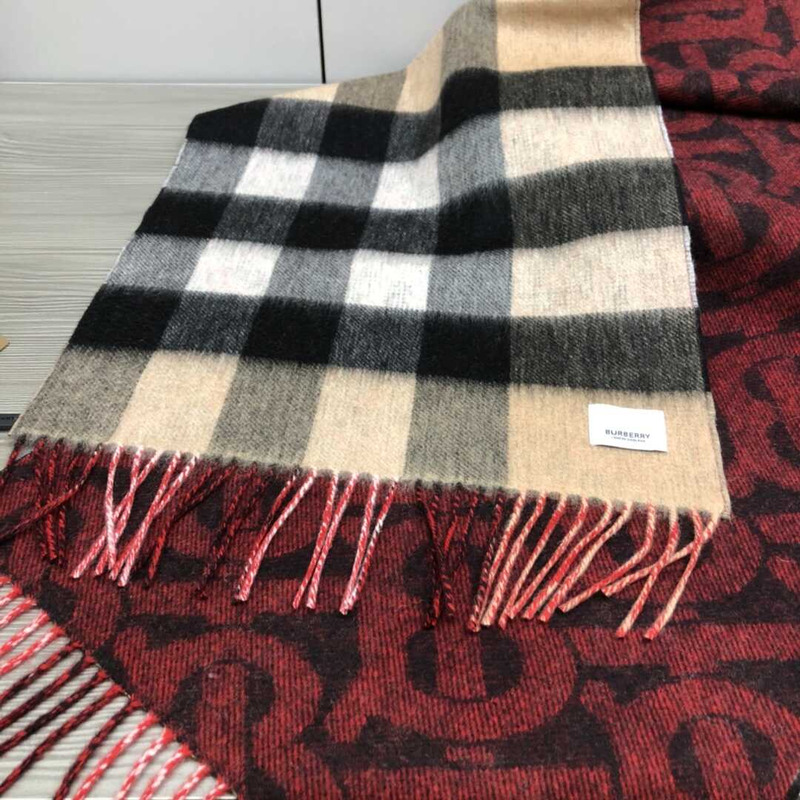 B**rry dark red designer cashmere scarf