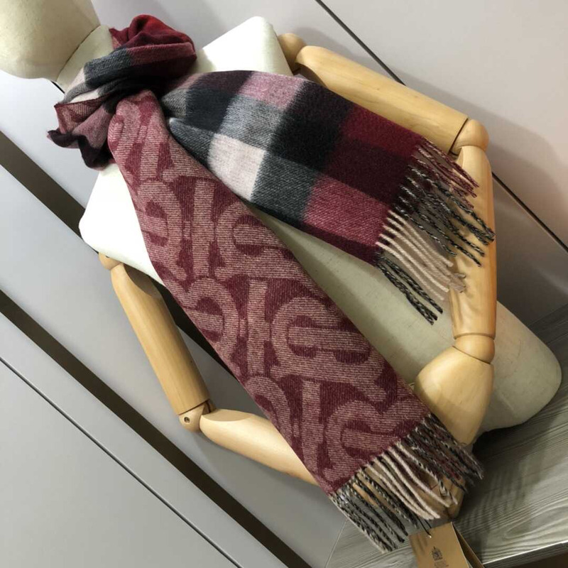 B**rry  red designer cashmere scarf