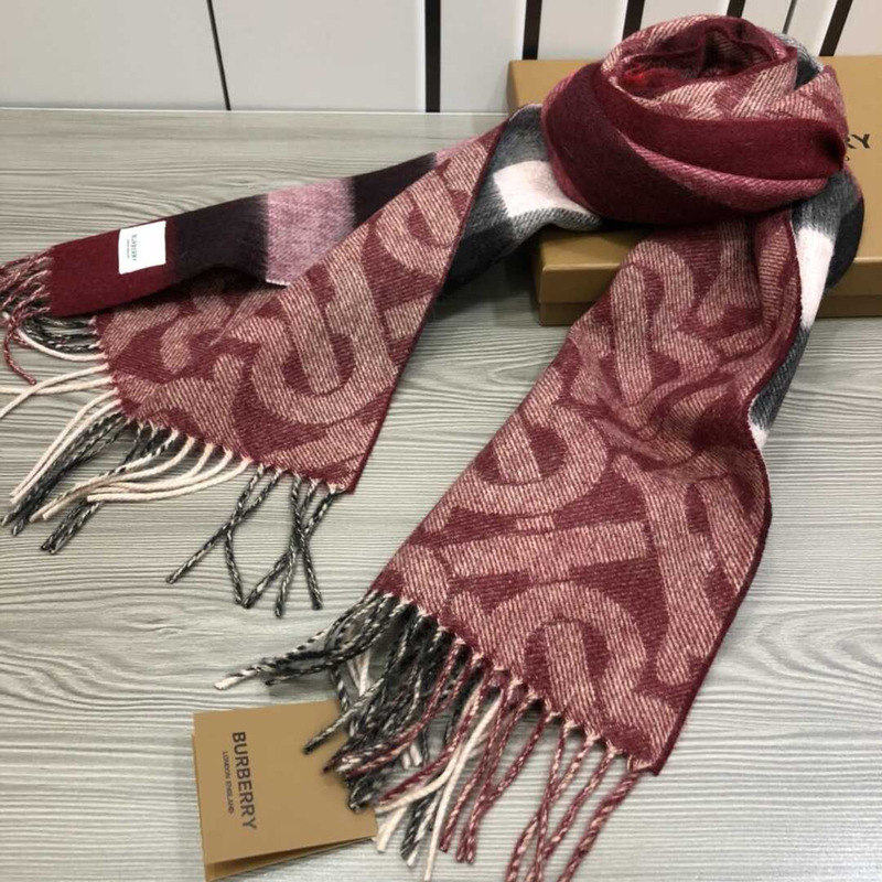 B**rry  red designer cashmere scarf