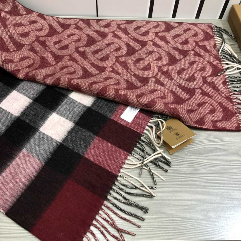 B**rry  red designer cashmere scarf